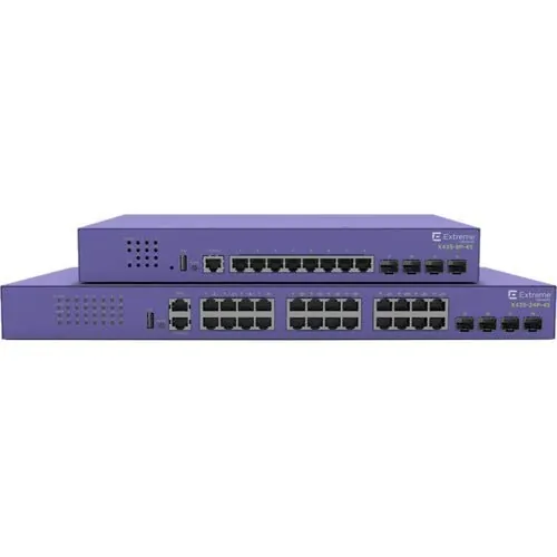 Extreme Networks X435-8P-4S — X435-8P-4S 8 PORT 10/100/1000BASE-T POE+ HALF/FULL DUPLEX, 4X1/2.5G UNPOPULATED