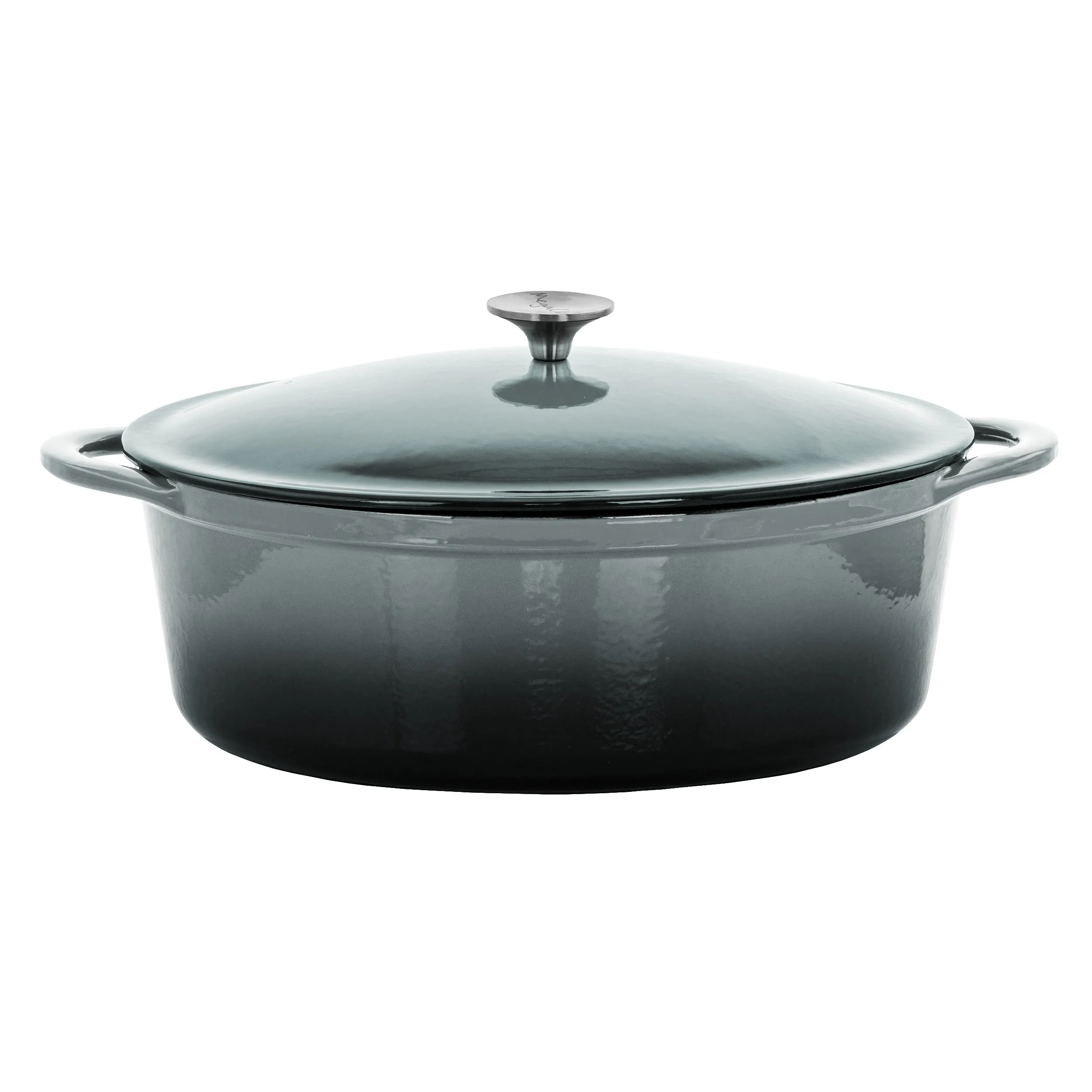 MegaChef MG-CO33AG — MegaChef 7 Quarts Oval Enameled Cast Iron Casserole in Gray