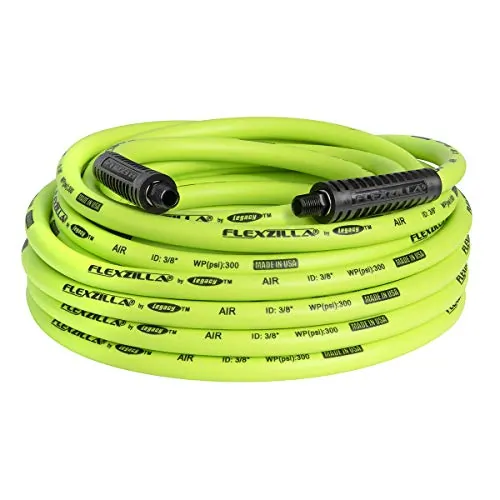 FLEXZILLA HFZ3850YW3 — Flexzilla 3/8" x 50' Air Hose with MNPT Fittings