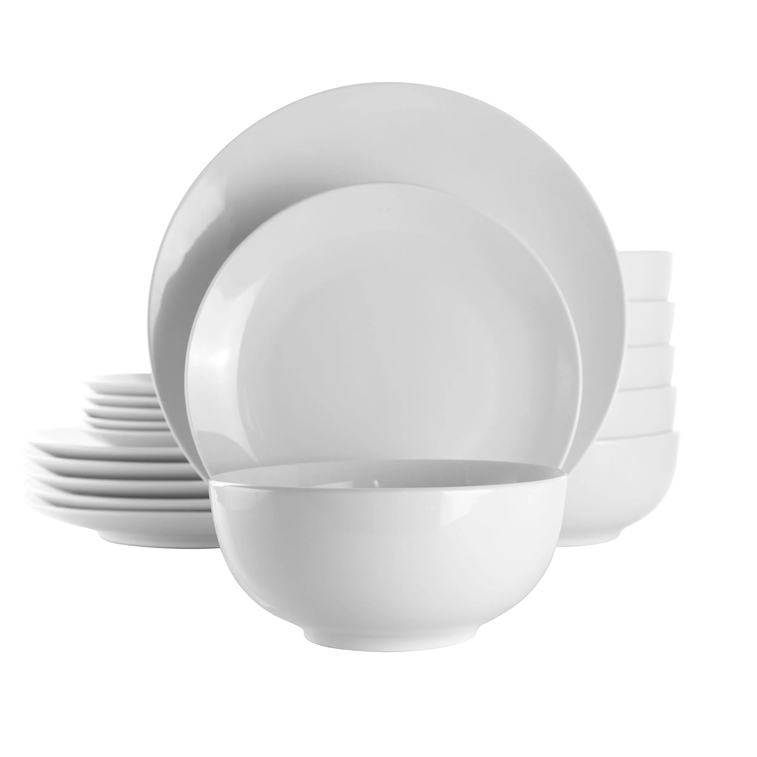 ELAMA EL-LUNA18 — Elama Luna 18 Piece Porcelain Dinnerware Set in White