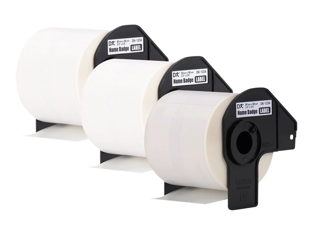 Brother DK12343PK - Brother DK Name Badge Label - 3 25 x 2 1964 Length - Rectang