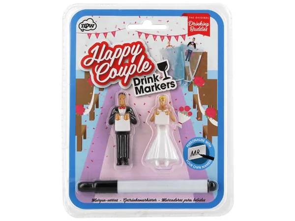 Bulk Buys MK308 — Bride & Groom Drink Markers for Wedding Celebrations