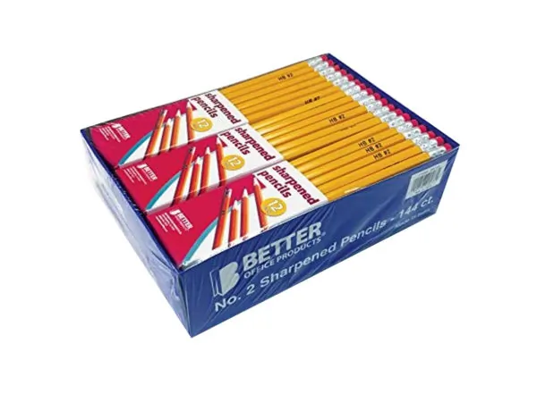 bulk buys JE233 - 144 Count Pre-Sharpened 2 Pencils for School and Tests