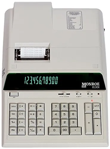 MONROE MNE8130X — Monroe MNE8130X Entry Level Heavy Duty Calculator, Ivory