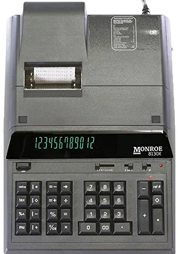 MONROE MNE8130XB - Heavy Duty Printing Calculator for Accounting and Purchasing