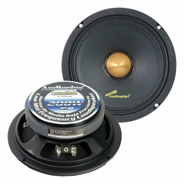 Audiopipe APMB628PG - Audiopipe 6 Low Mid Frequency Speaker - 200W Max Power
