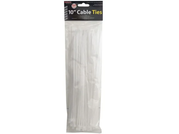 Bulk Buys MT805 — 100 Pack of 10" Heavy-Duty Cable Ties