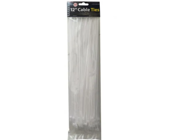Bulk Buys MT806 — 12" Cable Ties - 100 Pack for Versatile Use
