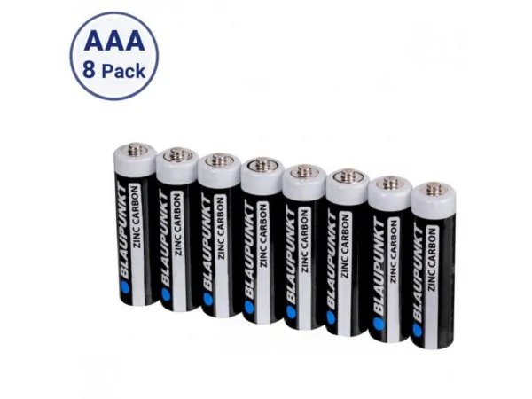 Bulk Buys DA157 — Blaupunkt 8 Pack AAA Zinc Carbon Batteries - Long Lasting Power