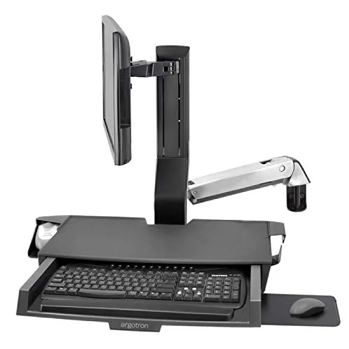 ERGOTRON 45-583-026 — SV SIT-STAND COMBO ARM, WITH PAN, POLISHED.