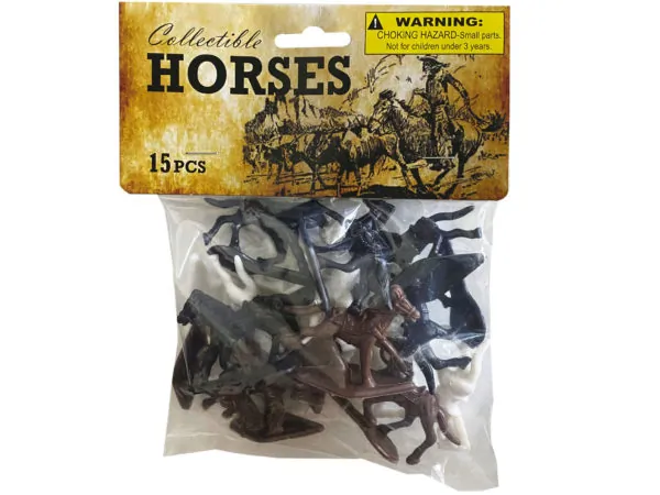 bulk buys KL724 - 15 Piece Horse Play Set - Equine Adventure Fun