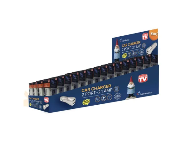 Bulk Buys EC440 — Dual USB 2.1 Amp Car Charger with Countertop Display