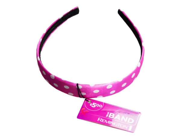 Bulk Buys CA542 — Adorable Pink Headband with Dots and Stripes