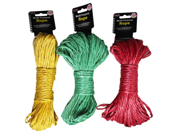 Bulk Buys HR452 — Durable 100 Ft Multi-Purpose Twisted Plastic Rope