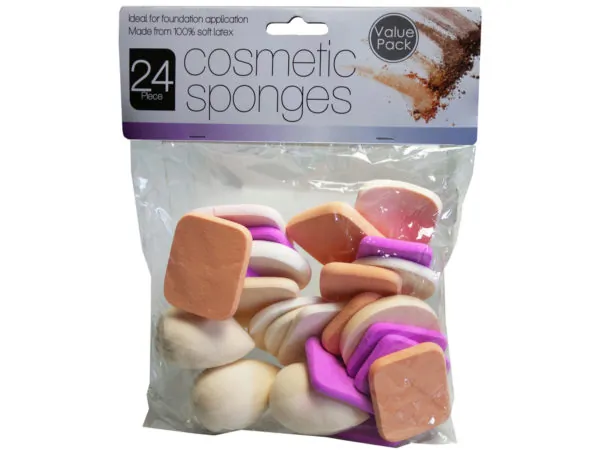 Bulk Buys SC690 — 24-Piece Multi-Shape Makeup Sponge Set
