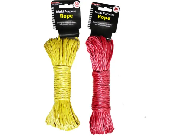 Bulk Buys HR451 — Durable 50 Ft Twisted Plastic Multi-Purpose Rope