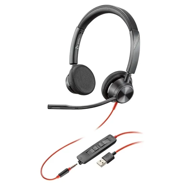 HP 214016-101 — BLACKWIRE 3325 USB-A Headset with Soft Pouch
