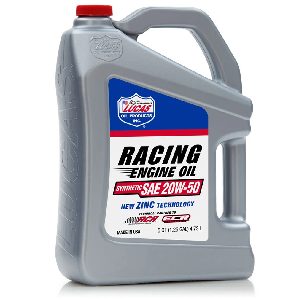 LUCASOIL 10616 — Lucas Oil Racing Motor Oil 20W-50 Synthetic 5 Quart Bottle