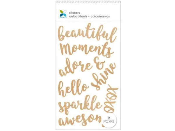 bulk buys CH431 - Inspirational Wooden Stickers Set - 9 Phrases