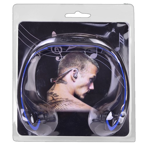 Generic S09-BP - Bluetooth v3.0 Wireless Behind-the-Neck Earphones (BlackBlue