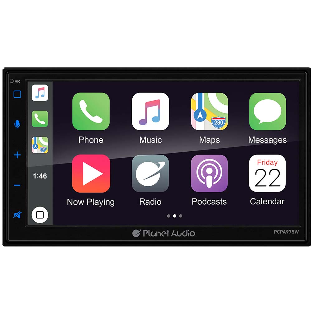 PLANET AUDIO PCPA975W - Planet Audio Double Din 6.75 Mechless Apple Car PlayAndroid 