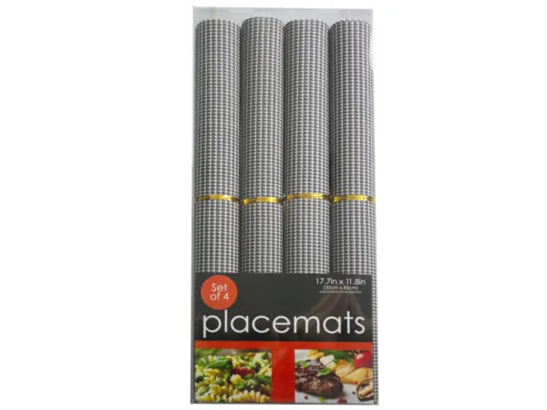 Bulk Buys HX485 — Elegant 4 Piece Rolled Placemats Set for Dining