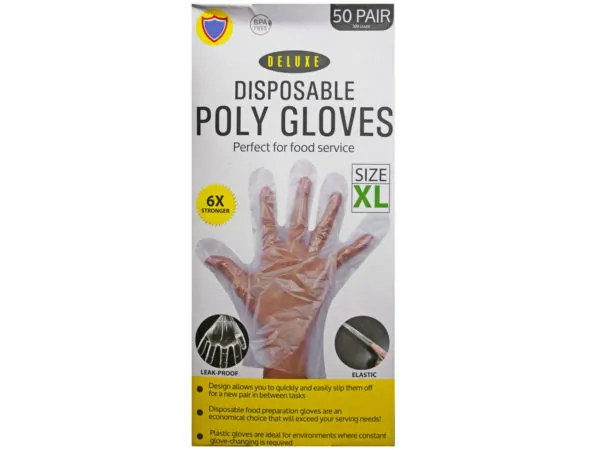 Bulk Buys MO129 — 100 Pack Extra Large TPE Gloves - Disposable & Safe