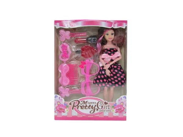 bulk buys KL857 - 11 Bendable Beauty Doll with Fashionable Accessories
