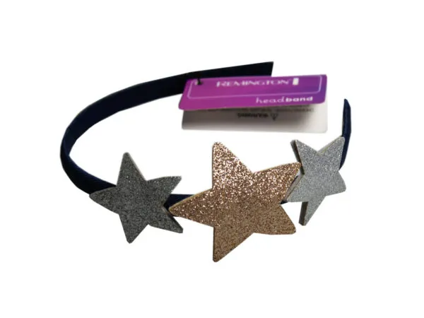 Bulk Buys CA593 — Assorted Color Star Headband with Cute Accents