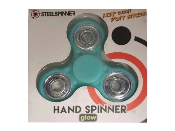 Bulk Buys KA788 — Glow-in-the-Dark Steel Spinner Hand Spinner Display