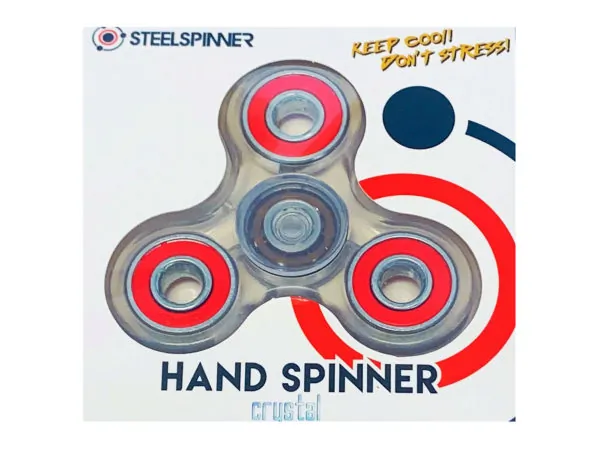 Bulk Buys KA787 — Crystal Steel Fidget Spinner with Countertop Display