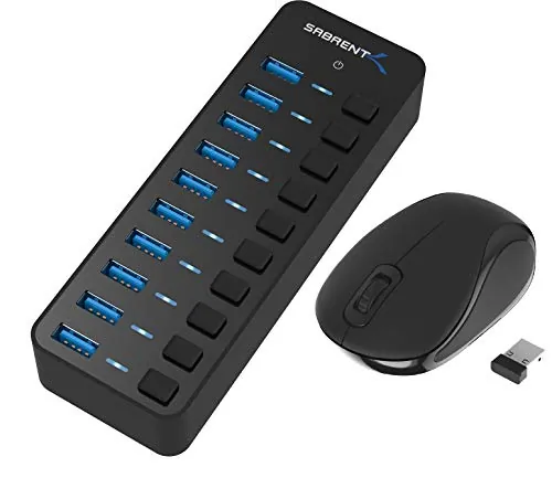 Sabrent HB-BU10 — 10-Port 60W USB 3.0 Hub with Individual Power Control