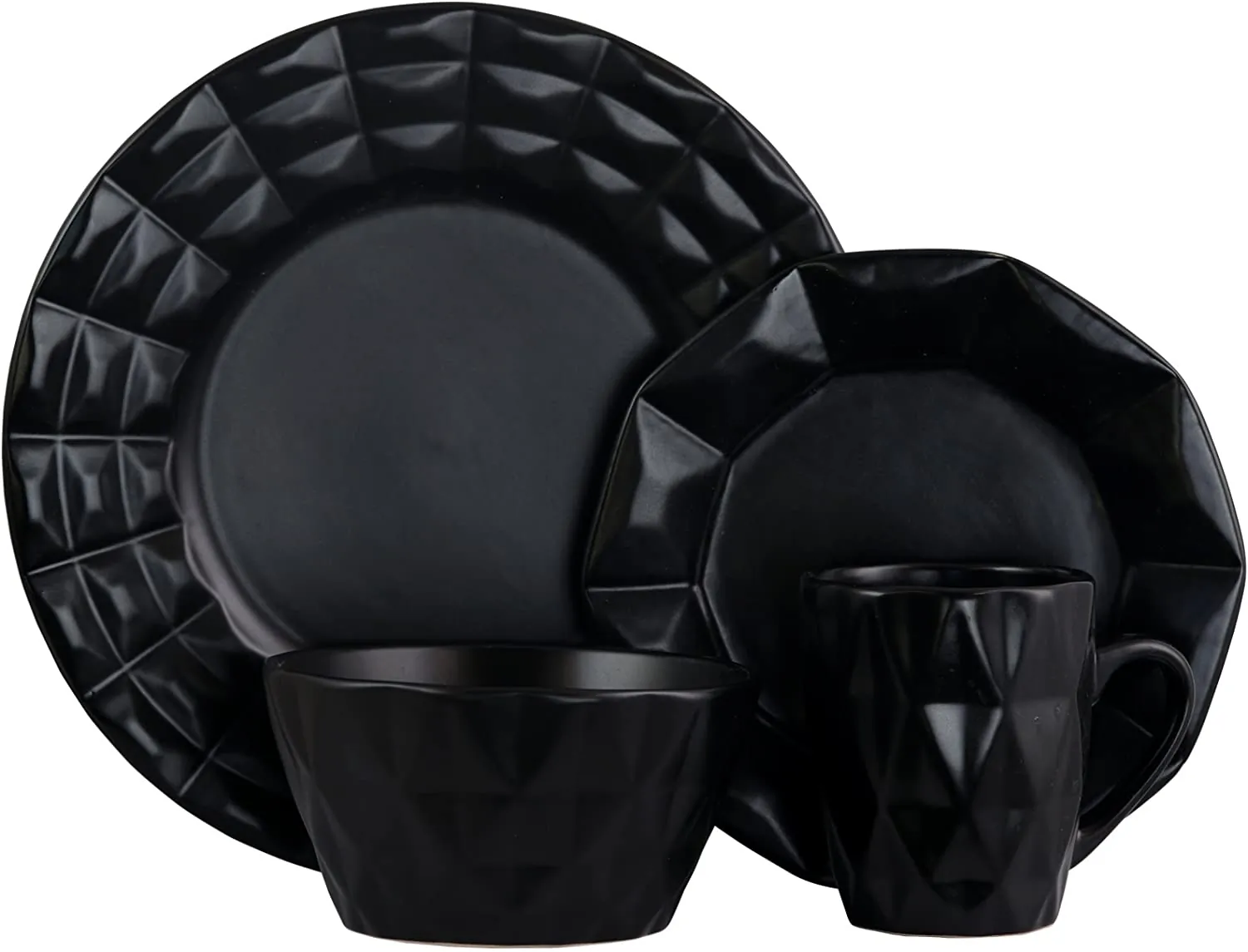 ELAMA EL-LUXMATTE-BLK — Elama Luxmatte Black 20-Piece Dinnerware Set for All Occasions