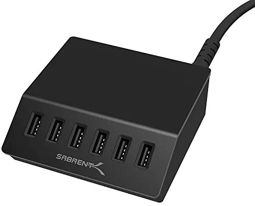 Sabrent AX-FLCH-B — Premium 6-Port 60 Watt Aluminum USB Charger