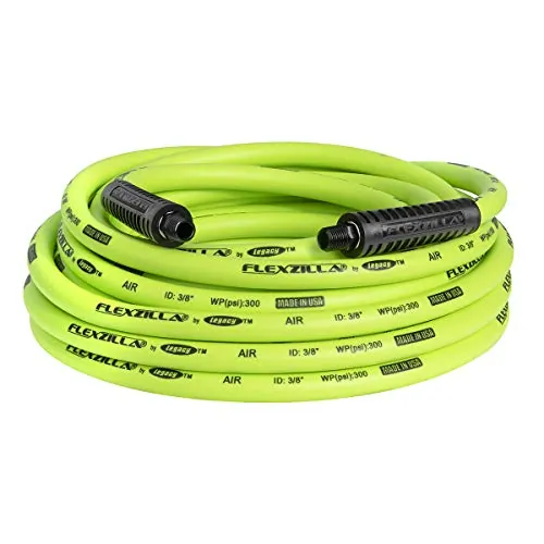 FLEXZILLA HFZ3825YW2 — Flexzilla 3/8in x 25ft Air Hose with 1/4in MNPT Fittings