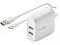 Belkin WCE001DQ1MWH — WCE001DQ1MWH - BOOST CHARGE DUAL USB-A WALL CHARGER 24W + USB-A TO USB-C CABLE -