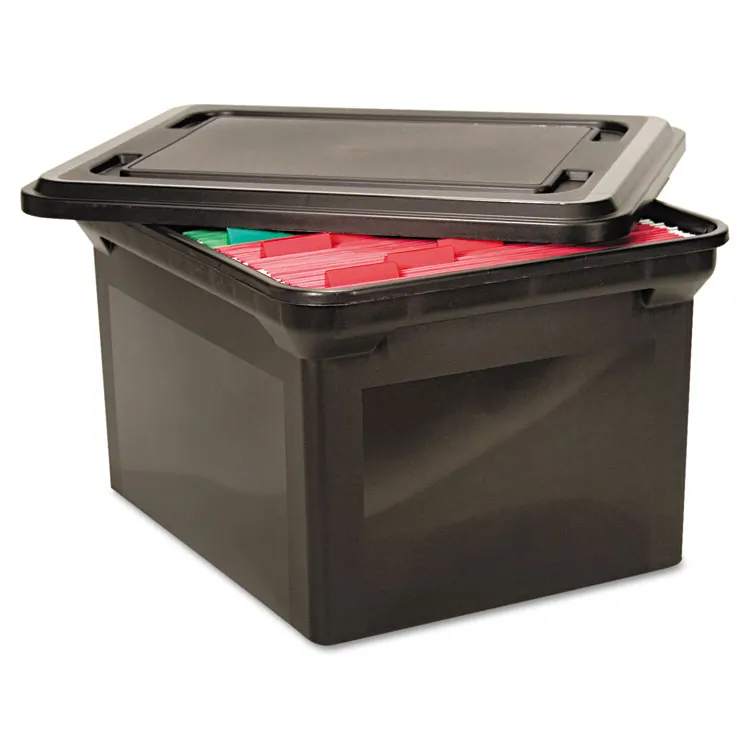 ADVANTUS CORPORATION AVT 34052 — Advantus File Tote with lid - External Dimensions: 19 Width x 15.5 Depth - Media Size Supported: Letter, Legal - Plastic - Black - For File - 1 Each