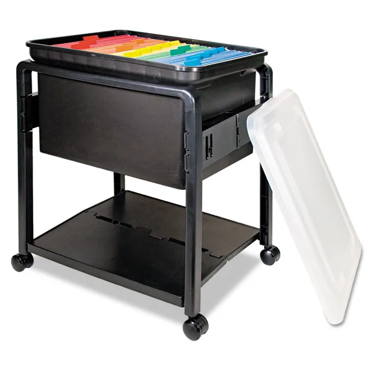 ADVANTUS CORPORATION AVT 55758 — Advantus Folding Mobile Filing Cart - x 14.5 Width x 13.5 Depth x 18.5 Height - Clear, Black - 1 Each