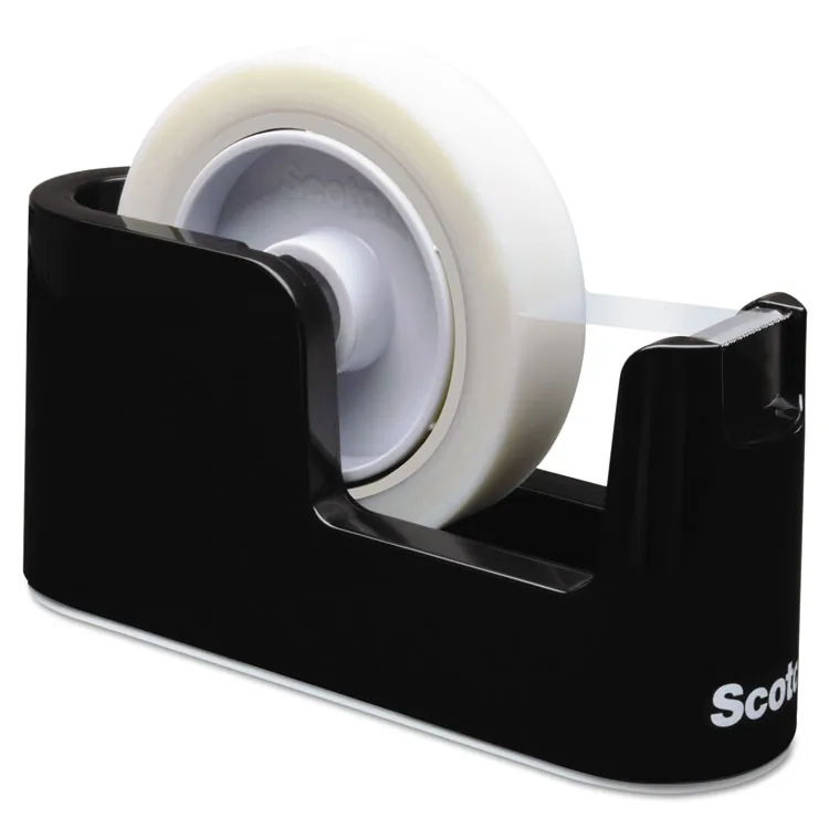 3M MMM C24 — Scotch Plastic Tape Dispenser - Holds Total 1 Tape(s) - 1" , 3" Core - Heavy Duty, Durable - Plastic - Black - 1 Each