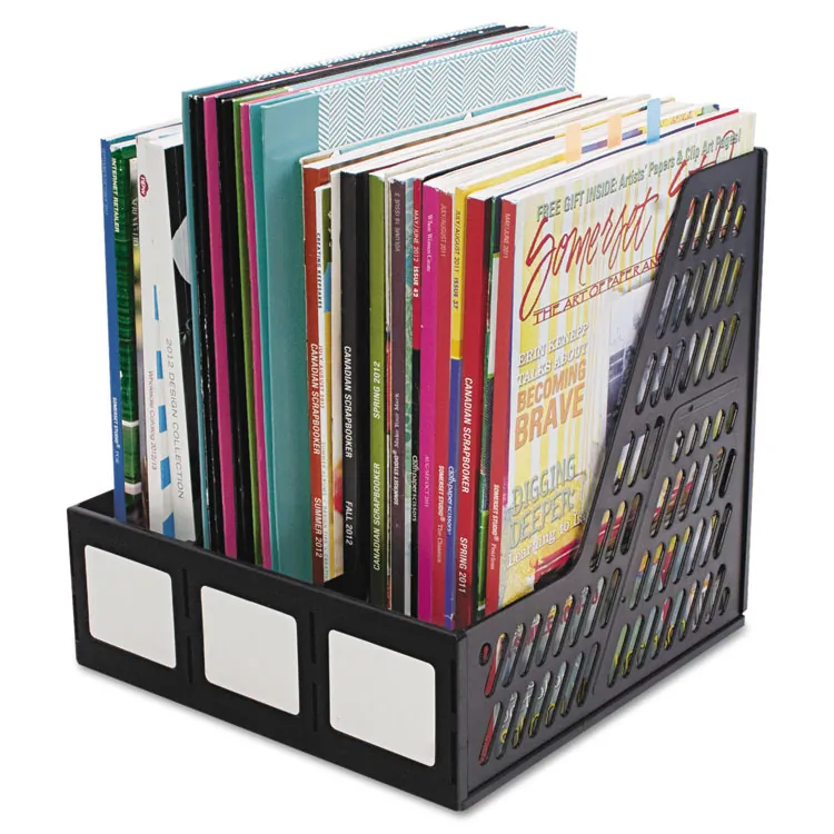ADVANTUS CORPORATION AVT 34092 — Advantus 5-compartment Magazine/Literature File - 5 Compartment(s) - Desktop - Durable, Lightweight, Labeling Area - Black - Plastic - 1 Each