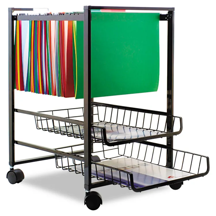 ADVANTUS CORPORATION AVT 34075 — Advantus Mobile File Cart - 4 Casters - Steel - x 16 Width x 13 Depth x 19.5 Height - Black Steel Frame - Black - 1 Each