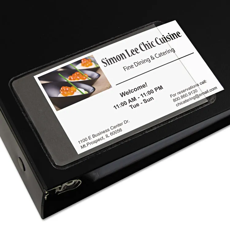 C-LINE 70238 — C-Line Self-Adhesive Business Card Holders - Side Loading, Peel & Stick, 2 x 3-1/2, 10/PK, 70238