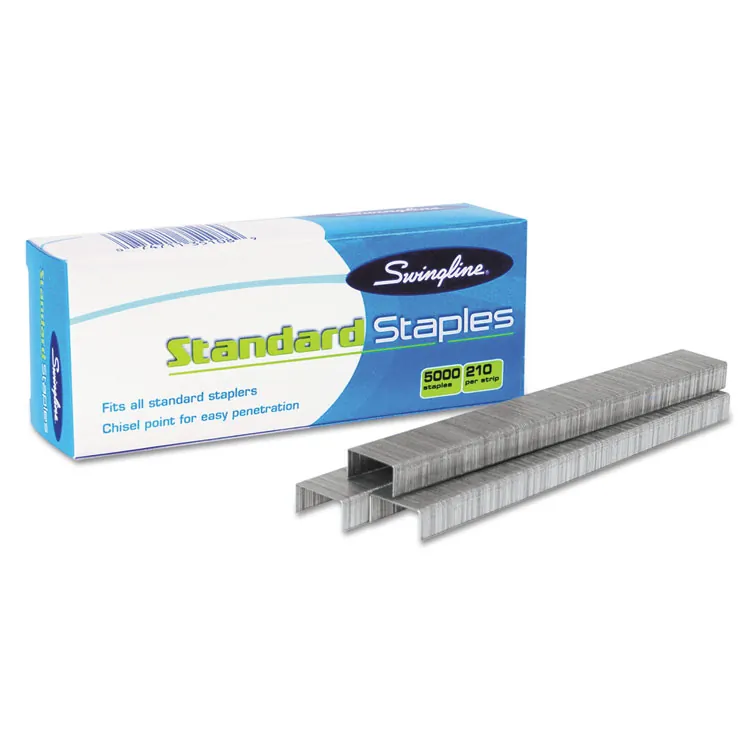 ACCO Brands S7035108P — Swingline Standard Staples - 210 Per Strip - Standard - 1/4" Leg - for Paper - Chisel Point - Silver - 5000 / Box