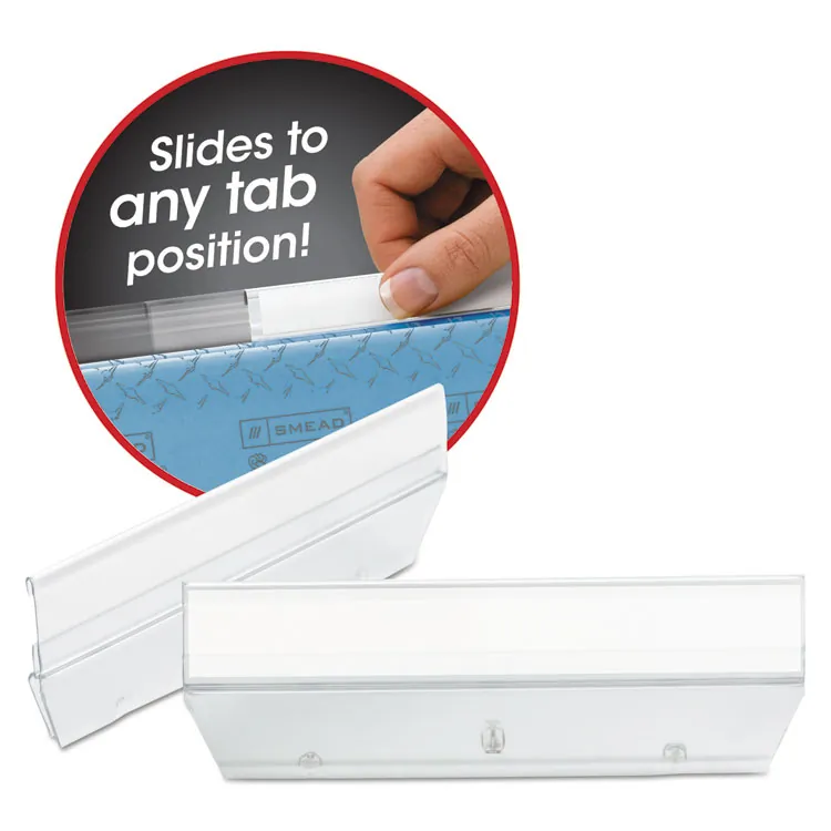SMEAD MANUFACTURING CO. SMD 64626 — Smead Easy Slide Hanging Folder Tabs - Clear Poly Tab(s) - 18 / Pack