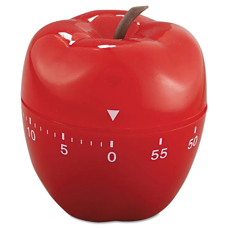 BAUMGARTENS BAU 77042 — Baumgartens Red Apple Timer - 1 Hour - For Office, Classroom - Red