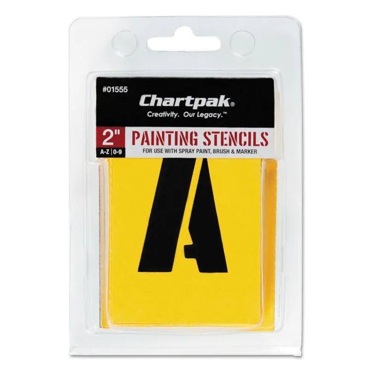 CHARTPAK/PICKETT CHA 01555 — Chartpak Painting Letters/Numbers Stencils - 2 - Gothic - Yellow