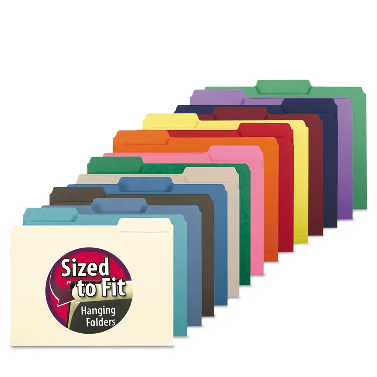 SMEAD MANUFACTURING CO. SMD 10239 — Smead 1/3 Tab Cut Letter Recycled Hanging Folder - 8 1/2 x 11 - 3/4 Expansion - Top Tab Location - Assorted Position Tab Position - Blue - 10% Recycled - 100 / Box