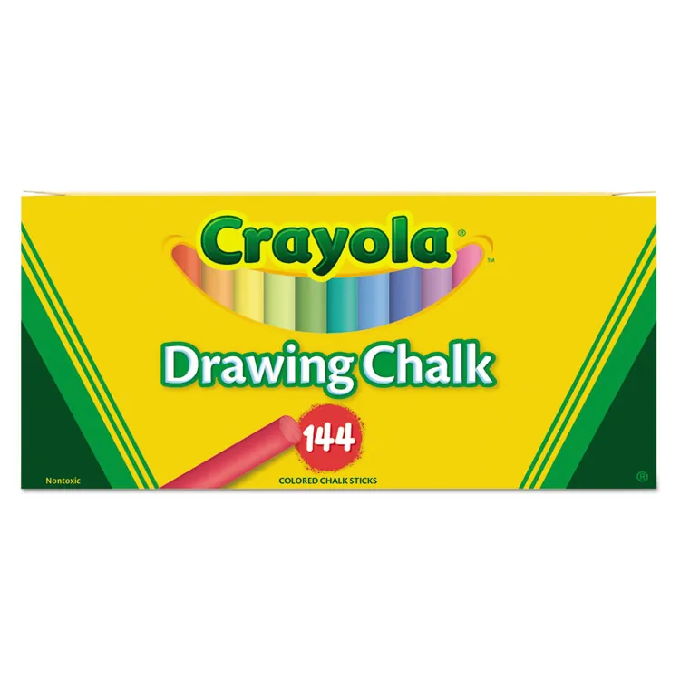 CRAYOLA CYO 510403 — Crayola Colored Drawing Chalk - 3.2 Length - 0.4 Diameter - Assorted - 12 / Box