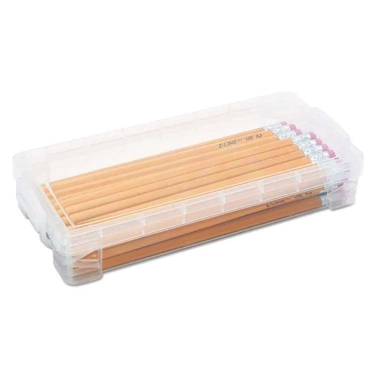 ADVANTUS CORPORATION AVT 40309 — Advantus Super Stacker Pencil Box - External Dimensions: 8.5 Width x 4 Depth x 1.6 Height - Stackable - Plastic - Clear - For Marker, Pen/Pencil, Crayon - 1 Each