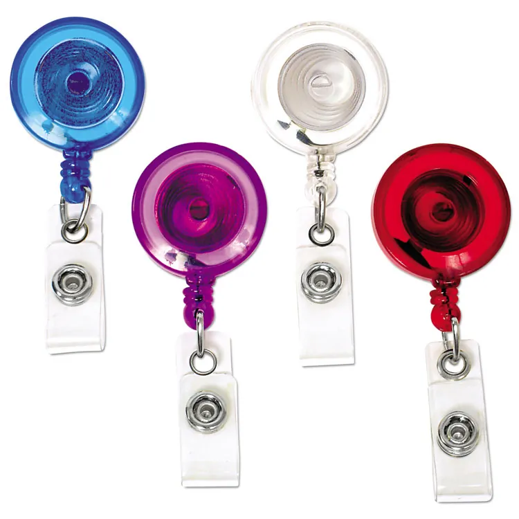 BAUMGARTENS BAU68424 — Black ID Badge Reels with Belt Clip - 25 Pack